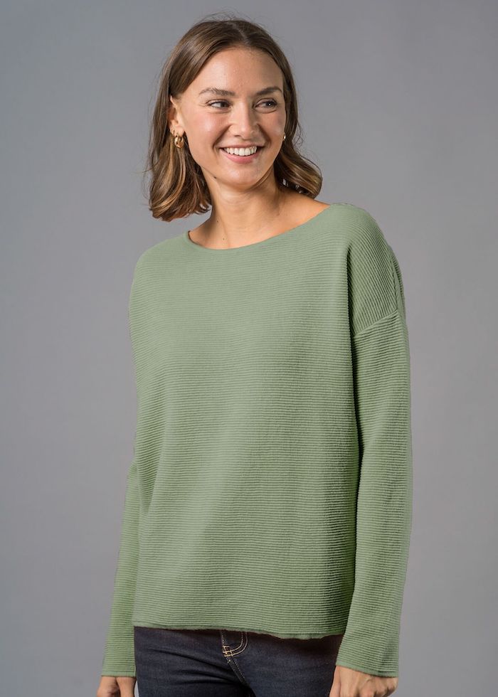 Damen Pullover mintgrün, ein Wellen Pullover Damen aus Baumwolle von Connemara
