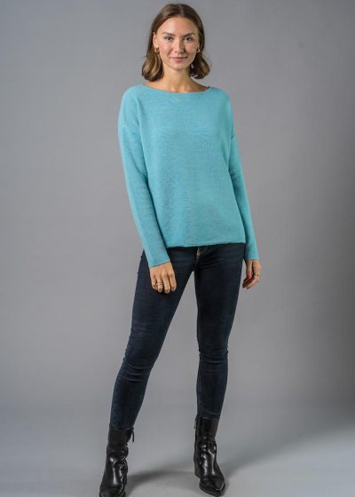 Damen Pullover blau Baumwolle von Connemara oversized