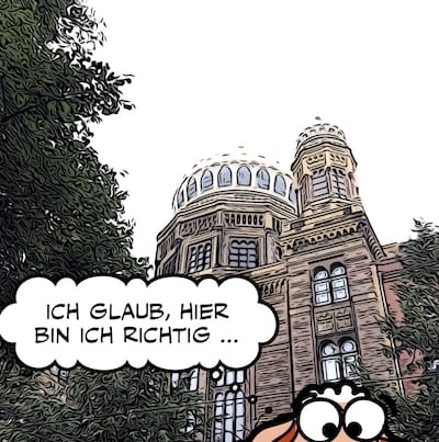 Neue Synagoge Berlin als Comic