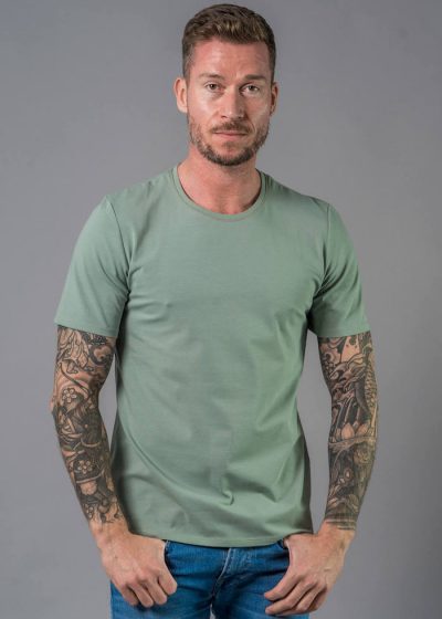 Herren T Shirt grün von Connemara in einem Stoff aus Baumwolle mit Elasthan