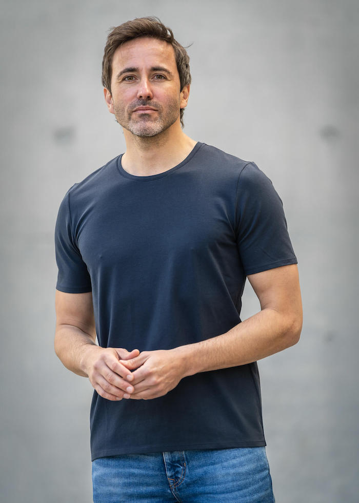 Herren T Shirt dunkelblau von Connemara in einem Stoff aus Baumwolle mit Elasthan