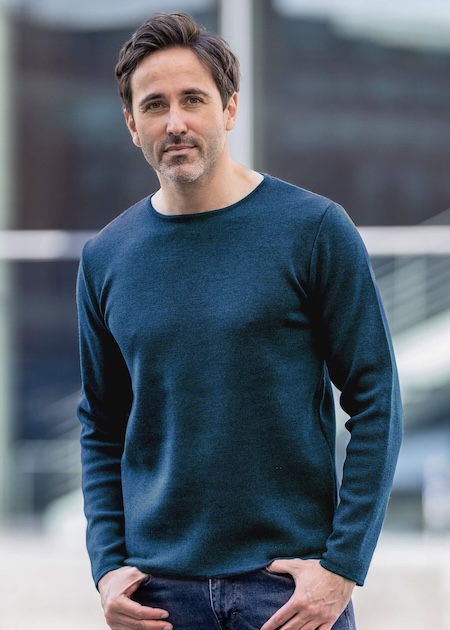 Herren Pullover petrol | ein Merino Pullover Herren von Connemara