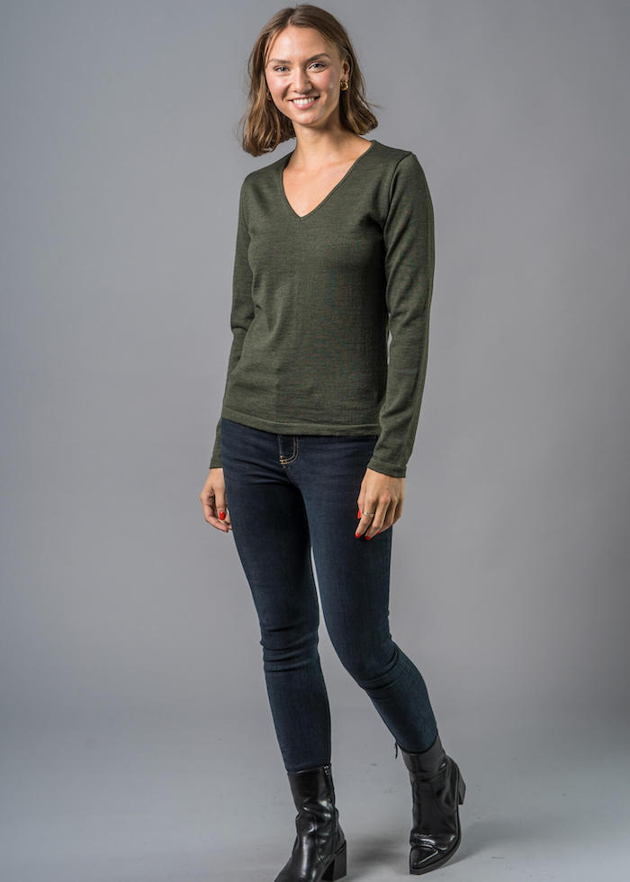 Damen Pullover olivgrün Millie von Connemara - Merino Pullover Damen