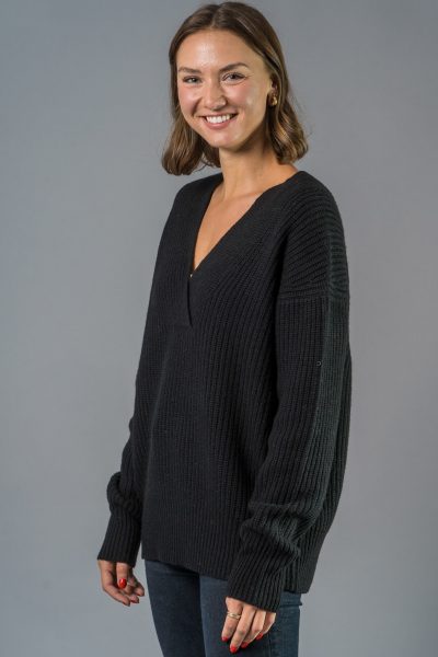 Oversize Pulli Damen schwarz von Connemara - Perlfang Pullover Damen