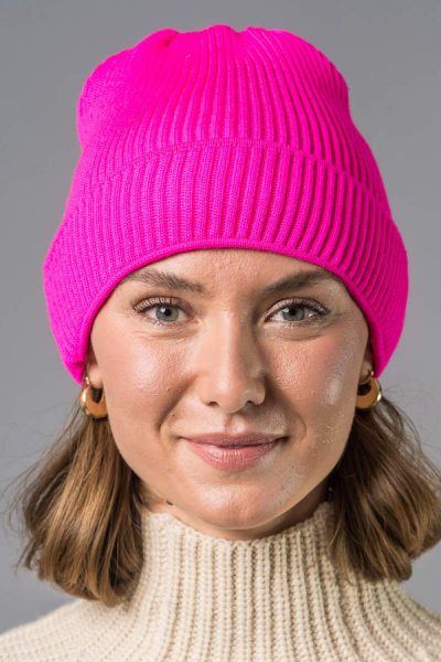 Wollmütze pink aus Merinowolle von Connemara