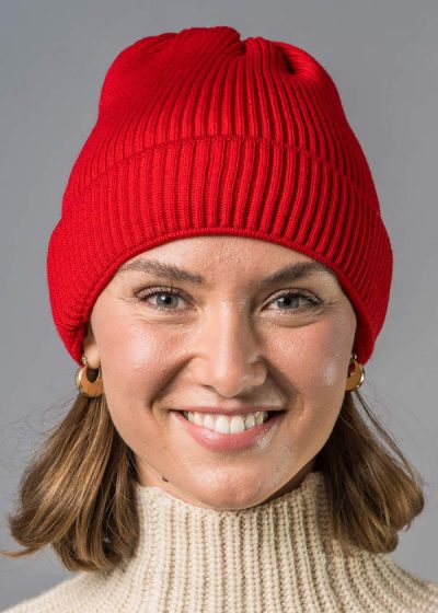 Merino Mütze rot von Connemara