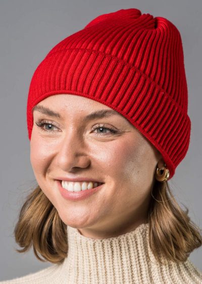 Merino Mütze rot von Connemara